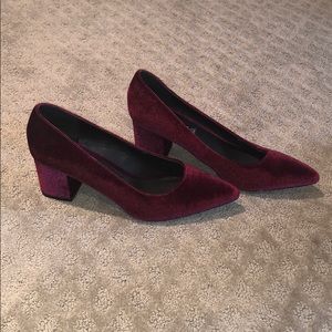 Steven by Steve Madden Burgundy Velvet Heels